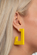 Load image into Gallery viewer, Paparazzi The Girl Next OUTDOOR - Yellow Hoop Earrings
