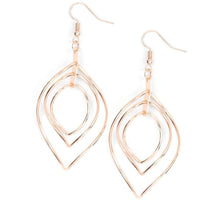 Load image into Gallery viewer, Paparazzi Asymmetrical Allure - Rose Gold Earrnings.
