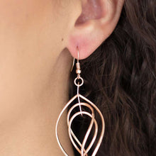 Load image into Gallery viewer, Paparazzi Asymmetrical Allure - Rose Gold Earrnings.
