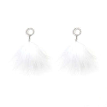 Load image into Gallery viewer, BOA Down White Post Earrings.

