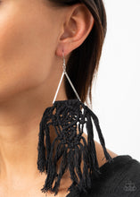 Load image into Gallery viewer, Paparazzi Modern Day Macrame - Black Earrings
