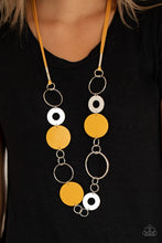 Load image into Gallery viewer, Paparazzi Sooner or LEATHER - Yellow Necklaces
