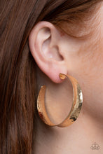 Load image into Gallery viewer, Paparazzi Fearlessly Flared - Gold Earrings
