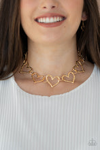 Load image into Gallery viewer, Paparazzi Vintagely Valentine - Gold Necklace.
