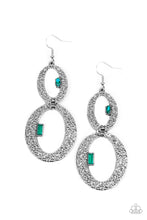 Load image into Gallery viewer, Paparazzi OVAL and OVAL Again - Green Earrings
