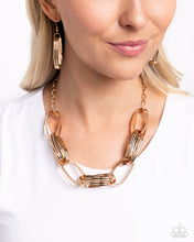Load image into Gallery viewer, Paparazzi Fiercely Flexing - Gold Necklace
