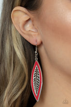 Load image into Gallery viewer, Paparazzi Leather Lagoon - Red Earrings
