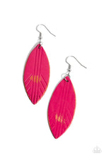 Load image into Gallery viewer, Paparazzi Leather Lounge - Pink Earrings
