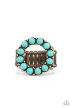 Load image into Gallery viewer, Paparazzi Stone Circles - Brass Blue Ring
