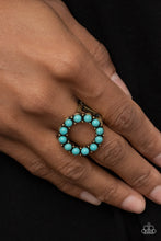 Load image into Gallery viewer, Paparazzi Stone Circles - Brass Blue Ring
