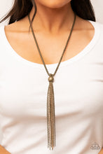 Load image into Gallery viewer, Paparazzi Metallic MESH-Up - Brass Necklace
