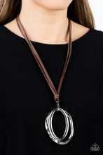 Load image into Gallery viewer, Paparazzi Long OVAL-due - Brown Necklace
