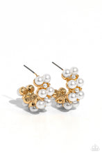 Load image into Gallery viewer, Paparazzi White Collar Wardrobe - Gold Earrings
