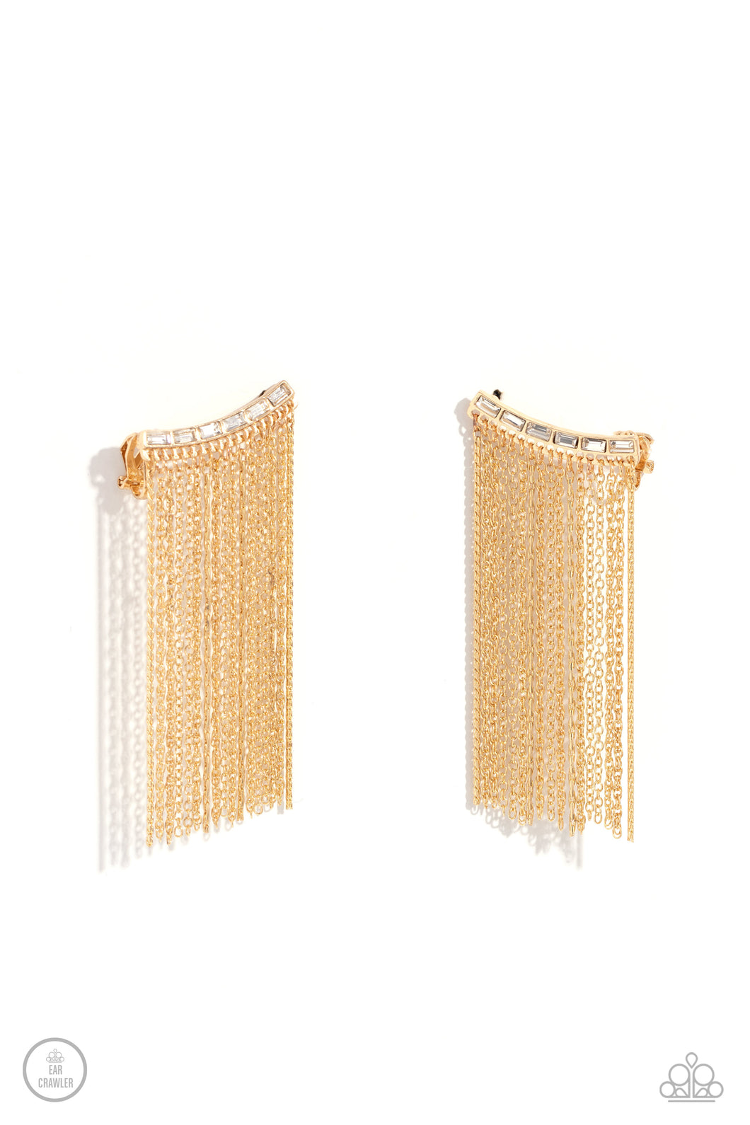 Paparazzi Feuding Fringe - Gold Earrings