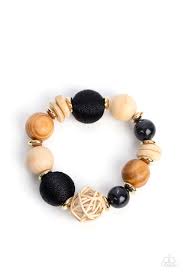 Paparazzi Happily Homespun Black Bracelet