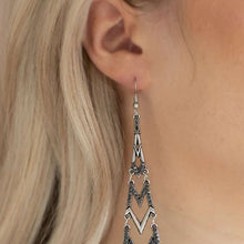Load image into Gallery viewer, Electric Shimmer Black Earrings.
