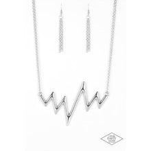 Load image into Gallery viewer, In A Heartbeat Silver Necklace.
