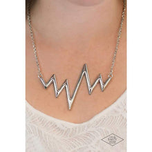 Load image into Gallery viewer, In A Heartbeat Silver Necklace.
